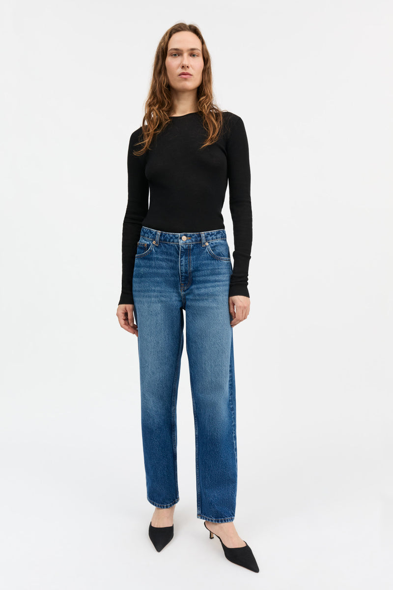Allison Cropped Jeans, Vintage washed blue