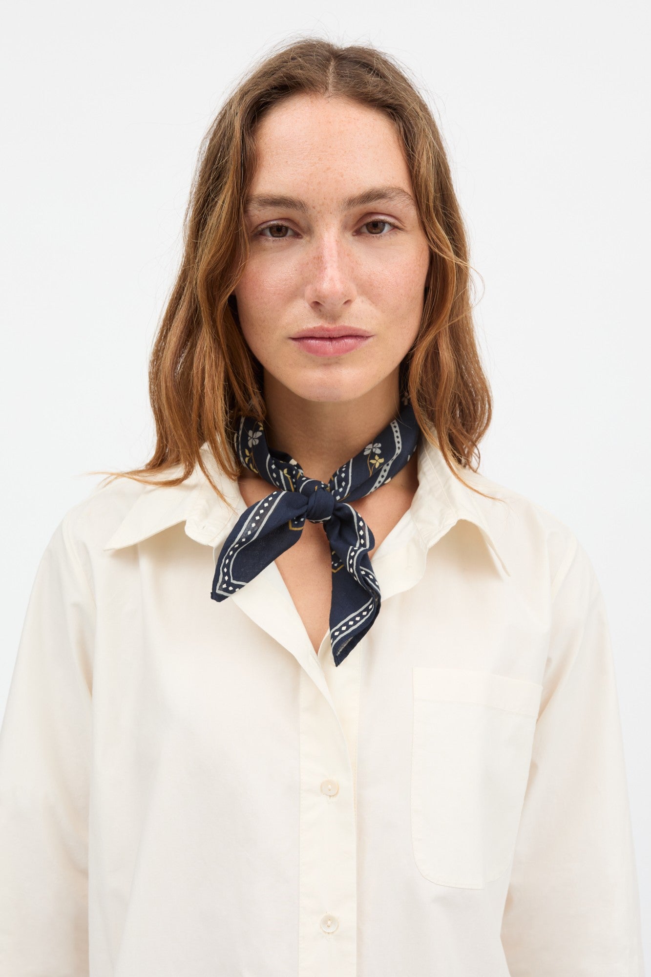 Skall floral scarf, Navy