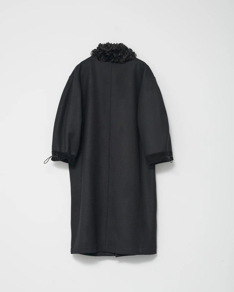 Hainsworth Wool Officer Coat, Black