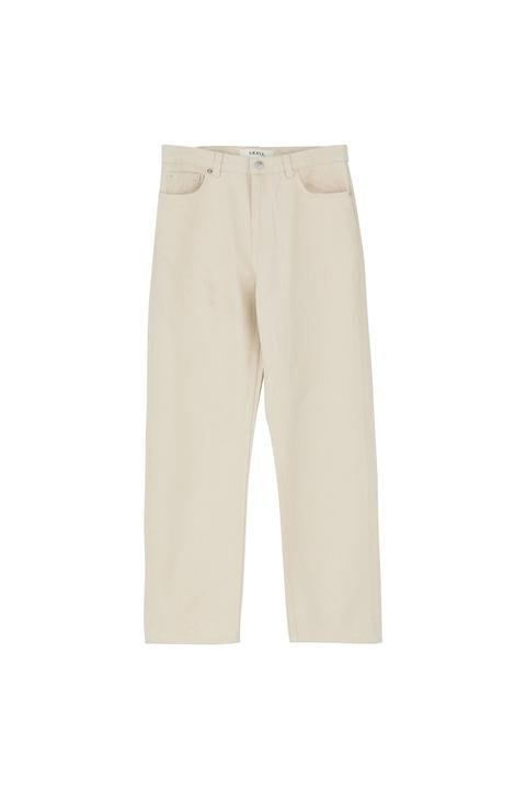 Allison Cropped Jeans, Ecru