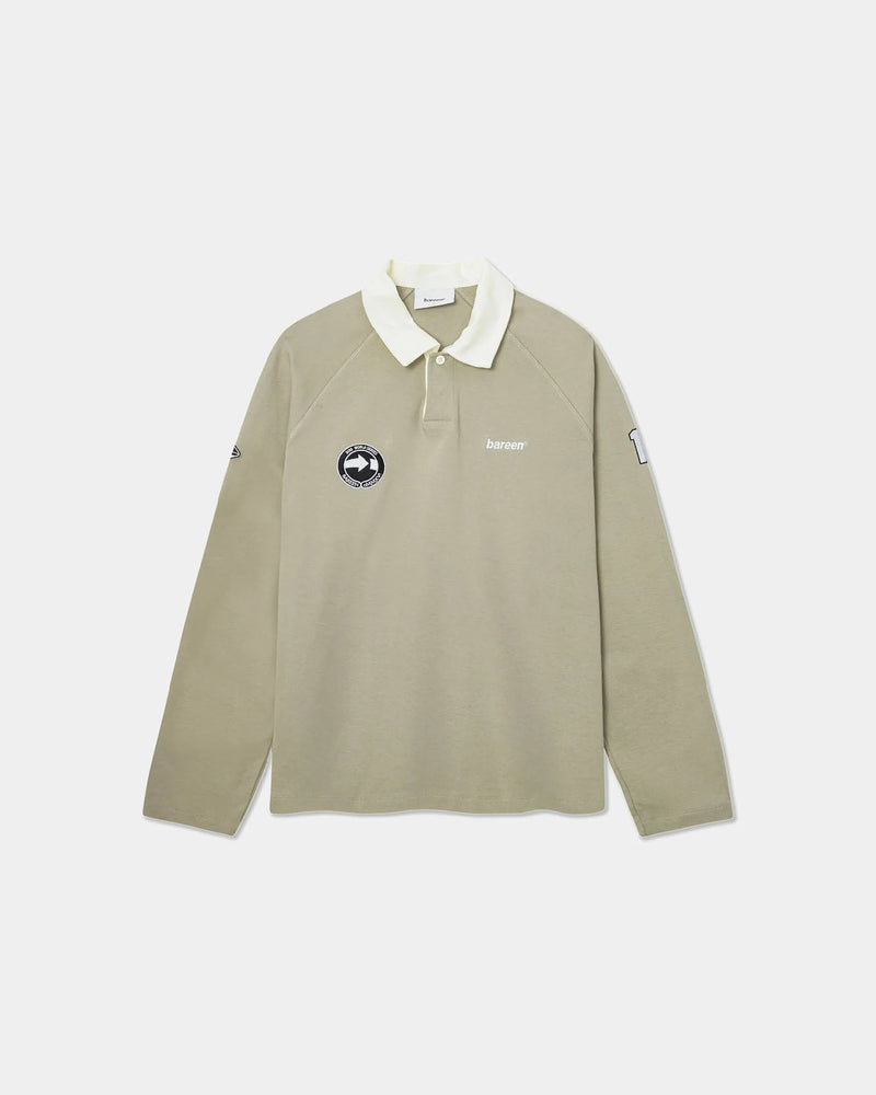 Oversize Long Sleeve Polo, Laurel Oak