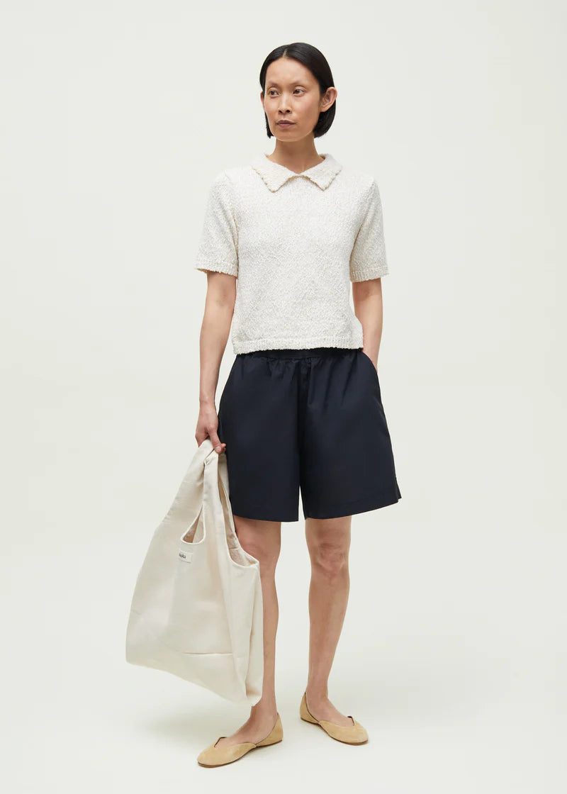 Botan knitted polo tee, Mix Nature