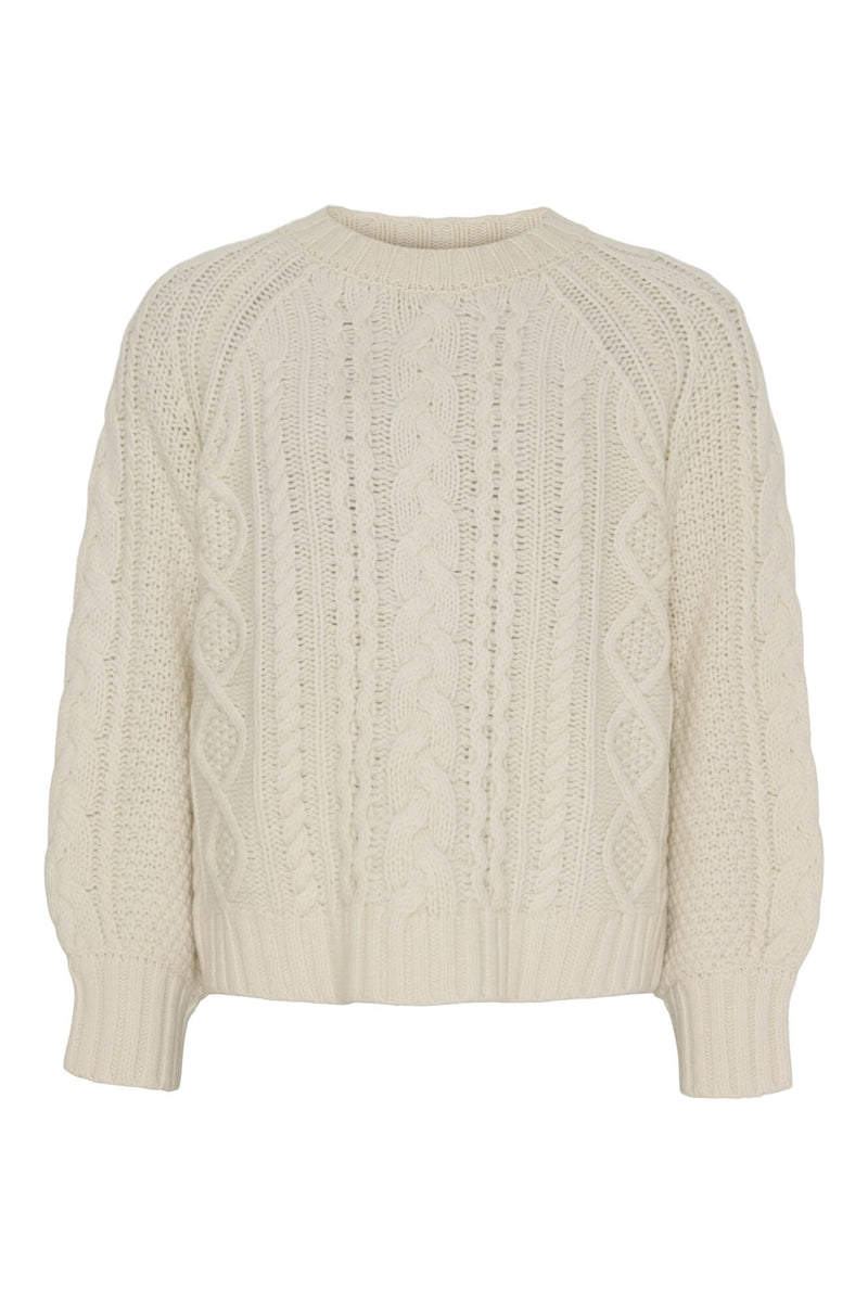 Dahlia cable knit jumper, White sand