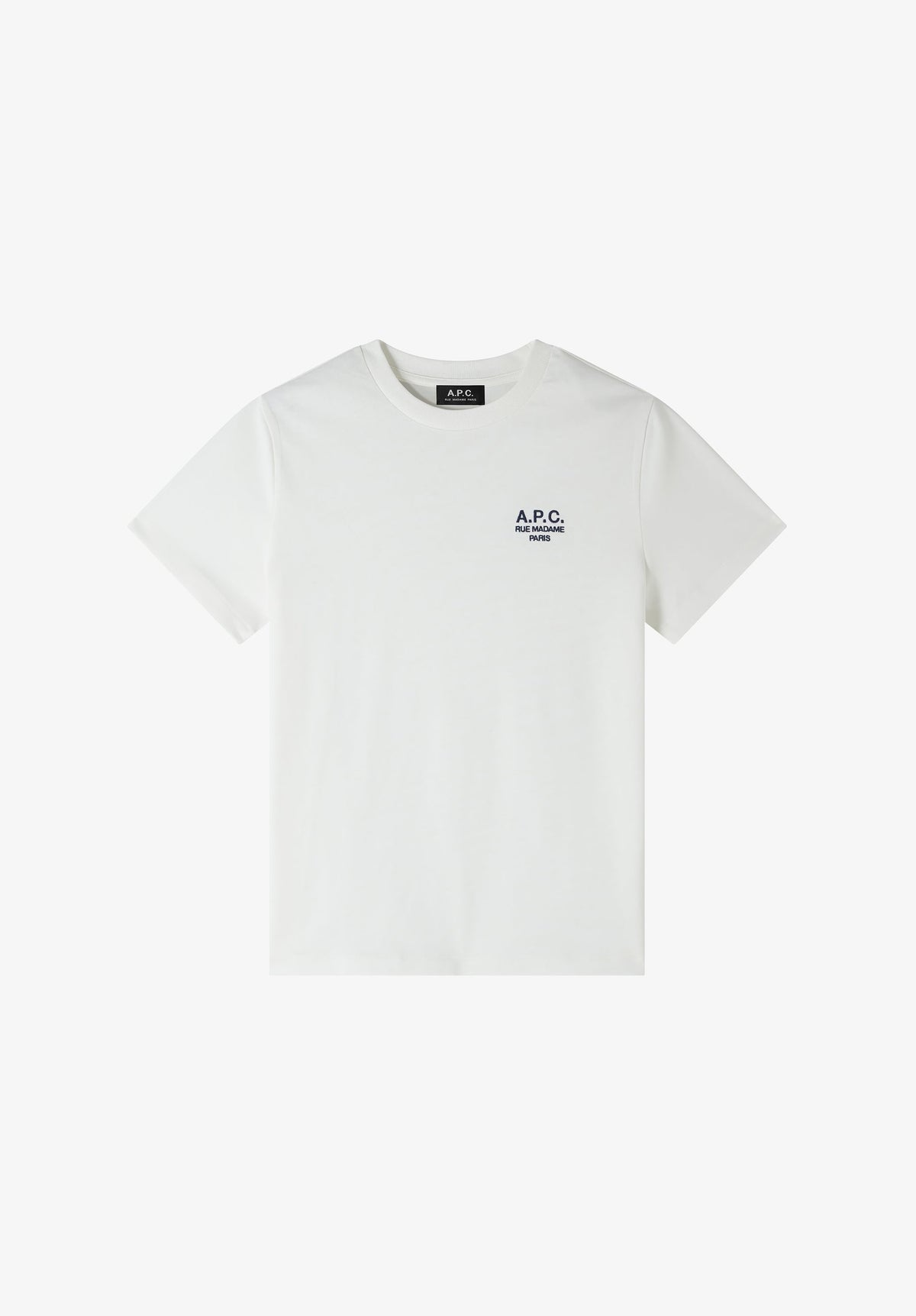 A.P.C. Standard Rue Madame T-shirt hvid med navy broderi