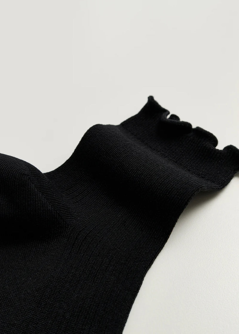 Cotton Frill Sock, Black
