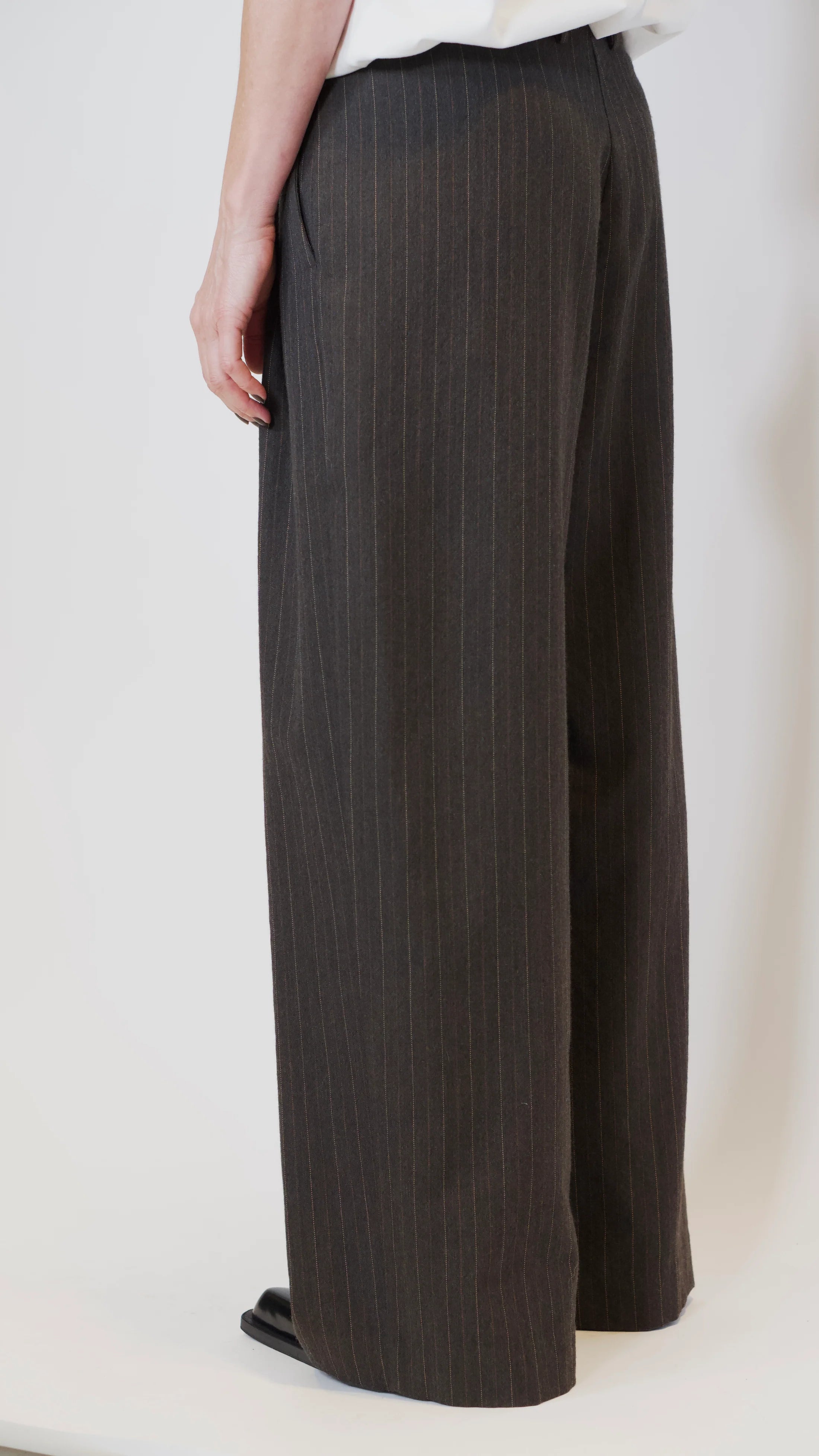 LouLou Pants, Brown Pinstripe