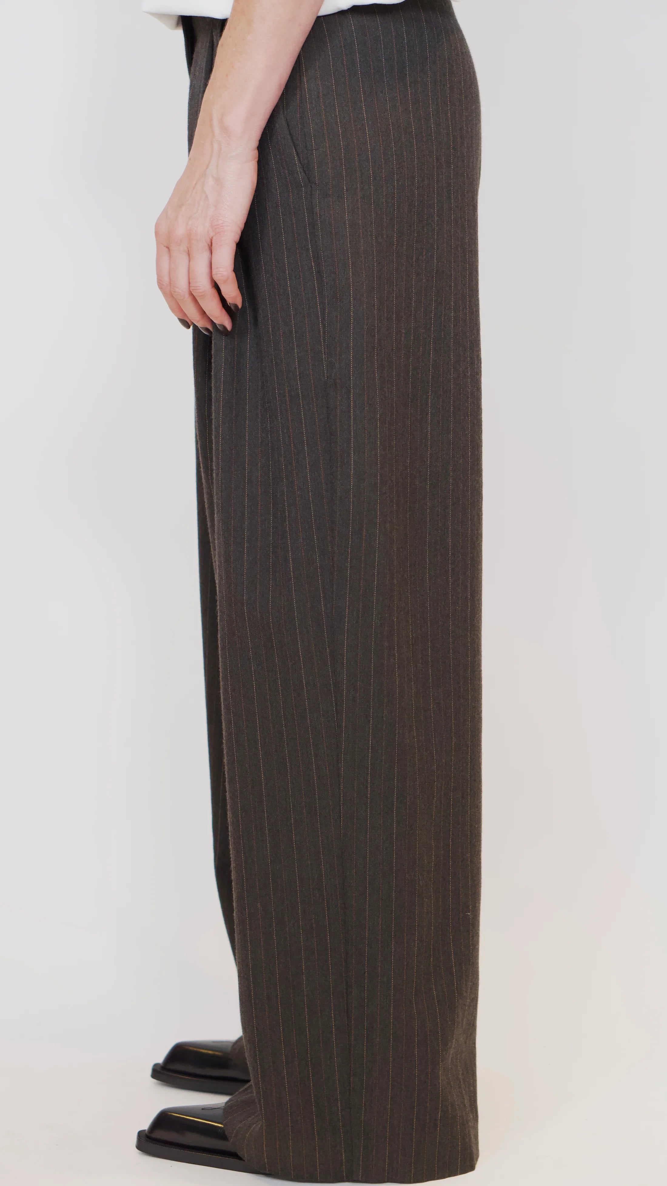 LouLou Pants, Brown Pinstripe