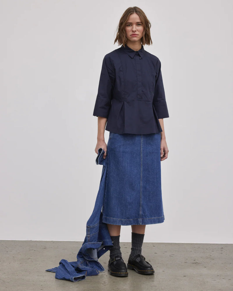 Nicole Denim Skirt, Blue denim