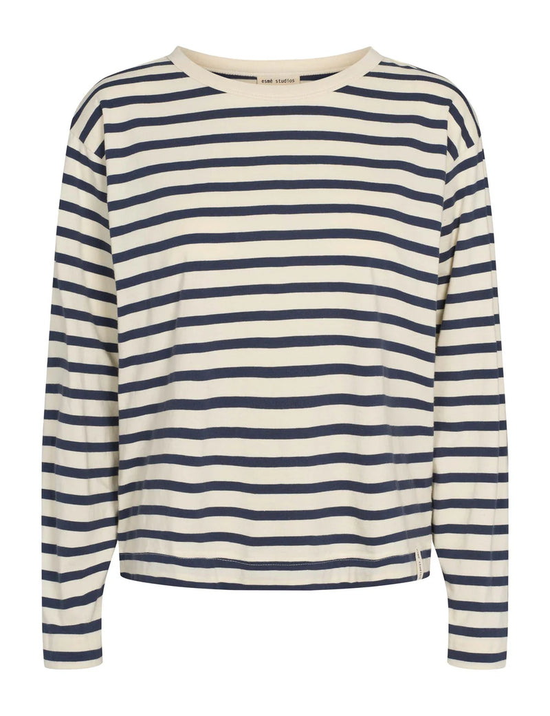 Signe LS Striped Top, Blue Nights