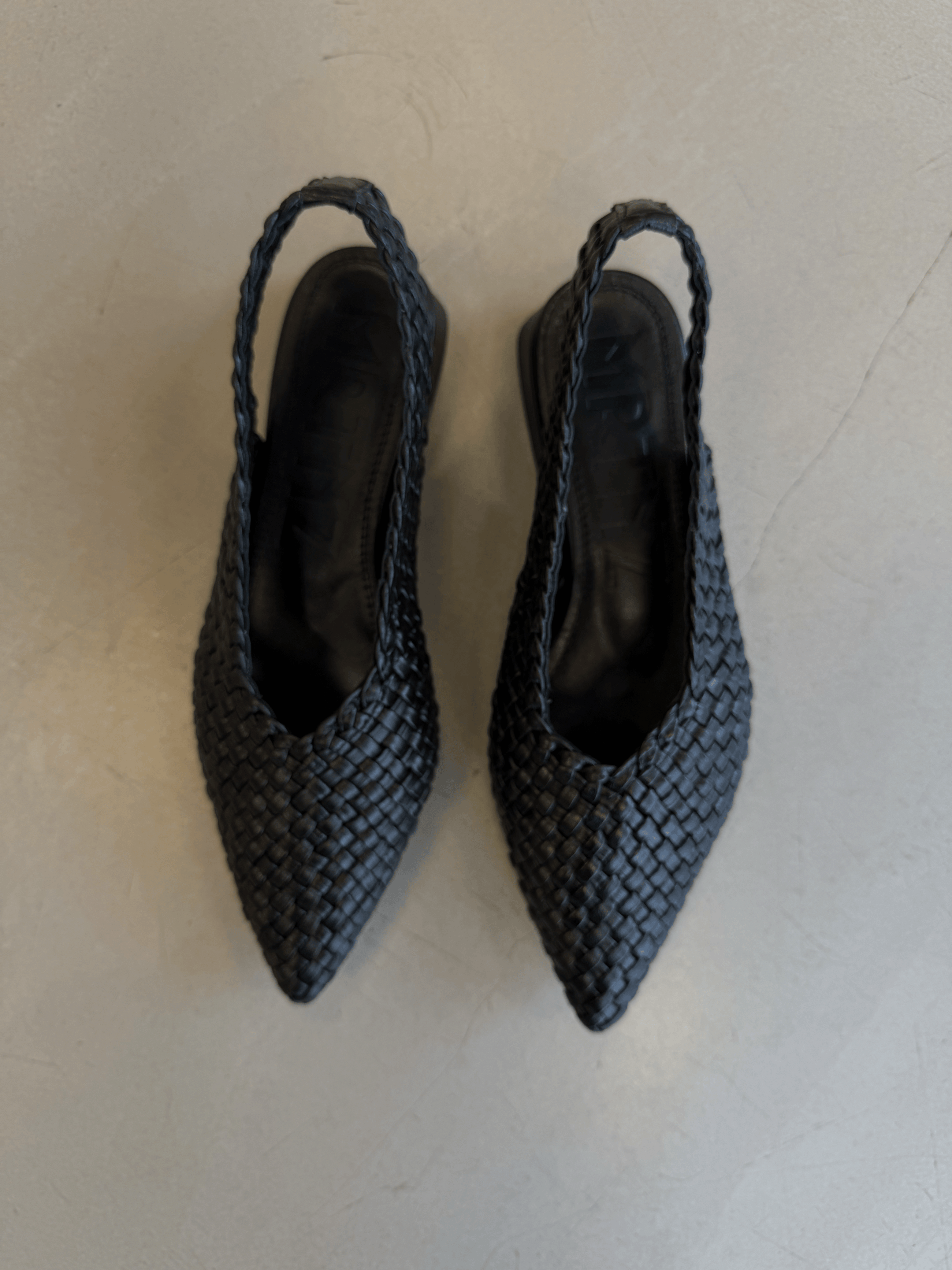 Soledad woven slingback sandal, Black