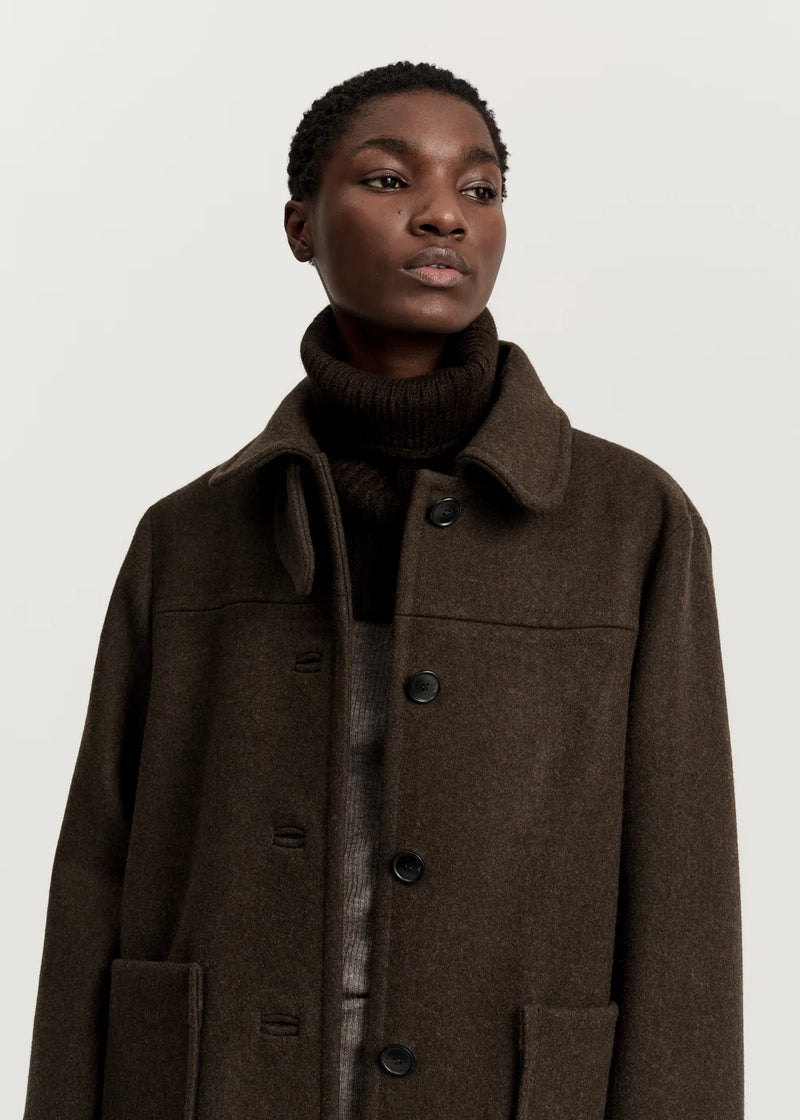 Jamie jacket loden – wool, Pure Dark Brown