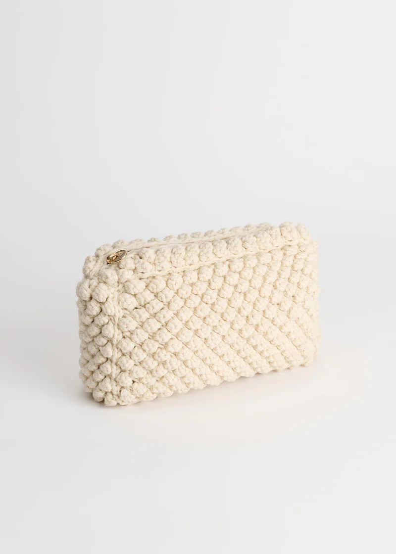 Linn Clutch, Pure Ecru