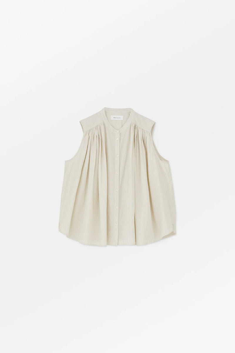 Louise top, Light Blue/White