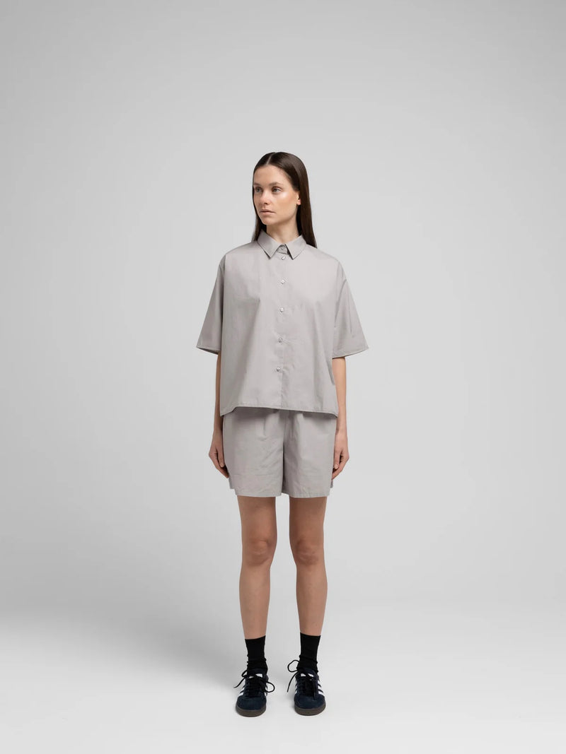 OCEAN POPLIN SHORTS, FLINT GREY