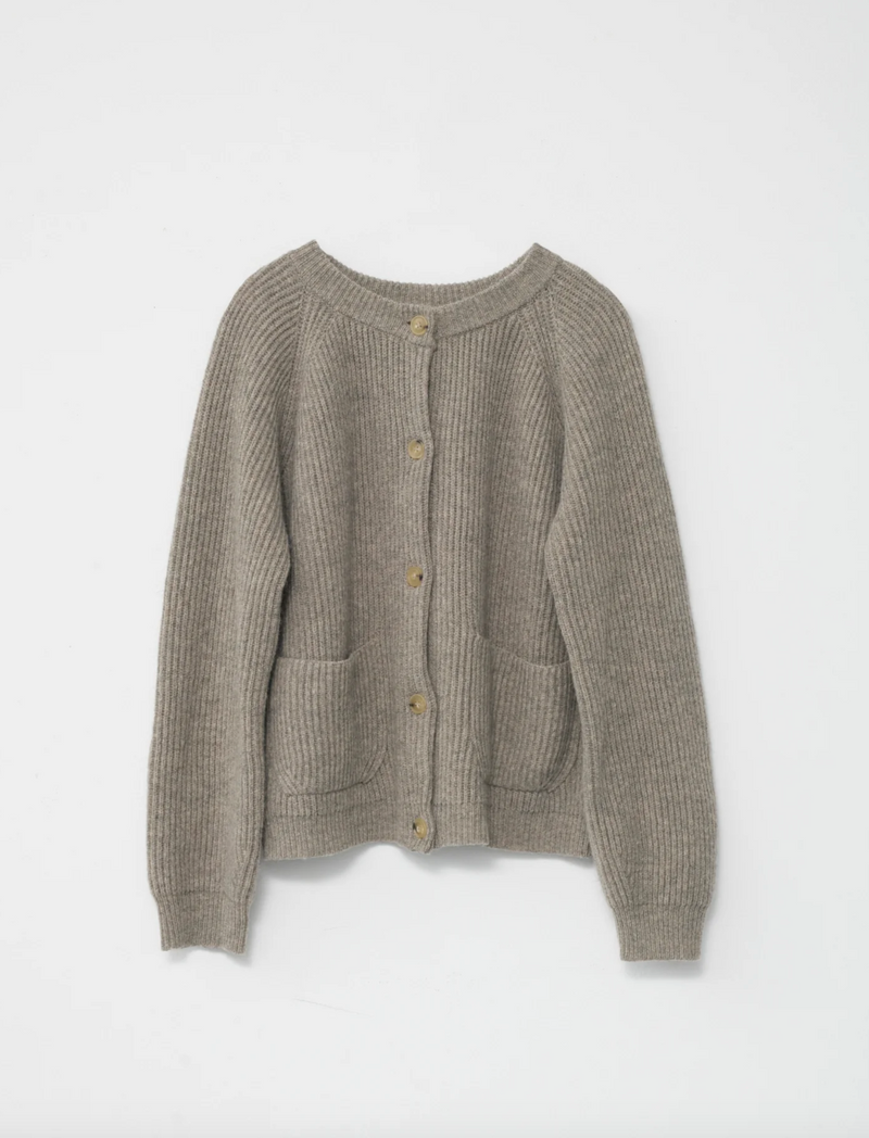 Shetland Wool Cardigan, Nature