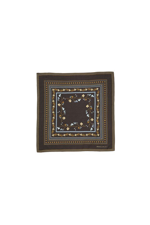 Skall floral scarf, Dark brown