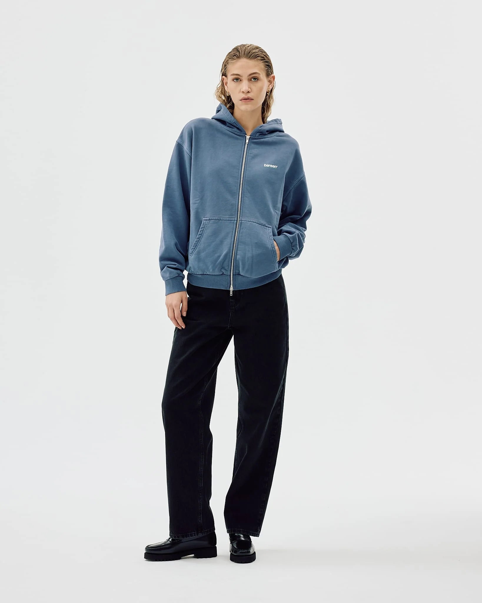 Oversized Zip Hoodie, All Field Apparel, Medival Blue
