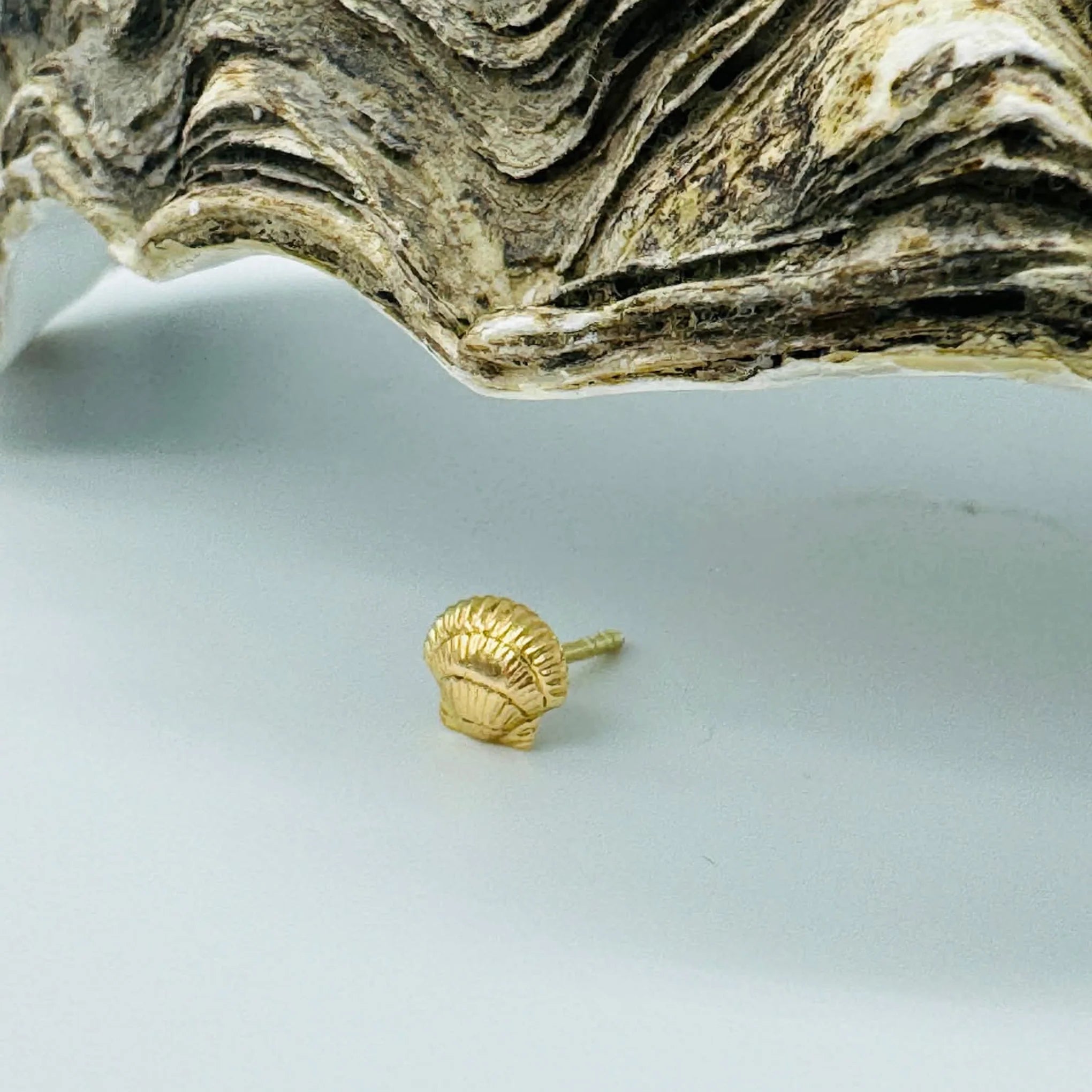Heart Mussel Ørering, 18K Gold