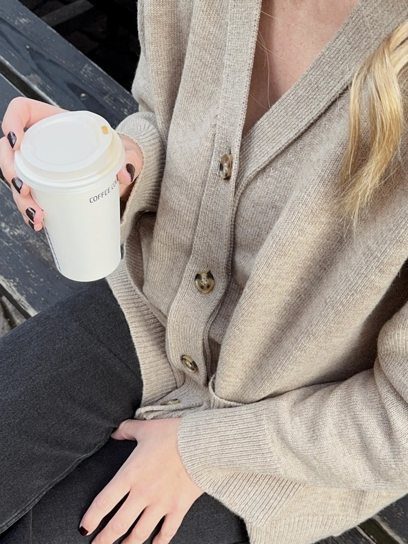 Vigga cardigan, OAT MELANGE