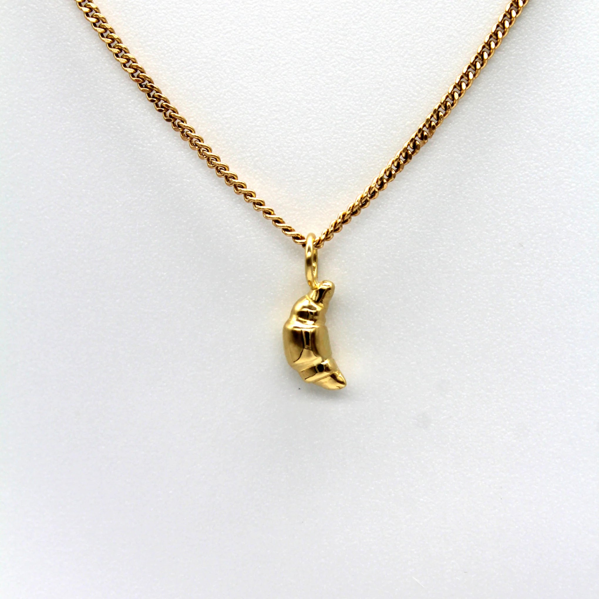 Mini Crossaint Pendent, 18K Gold
