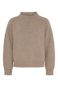 Silje knitted pullover, Light Brown Melange