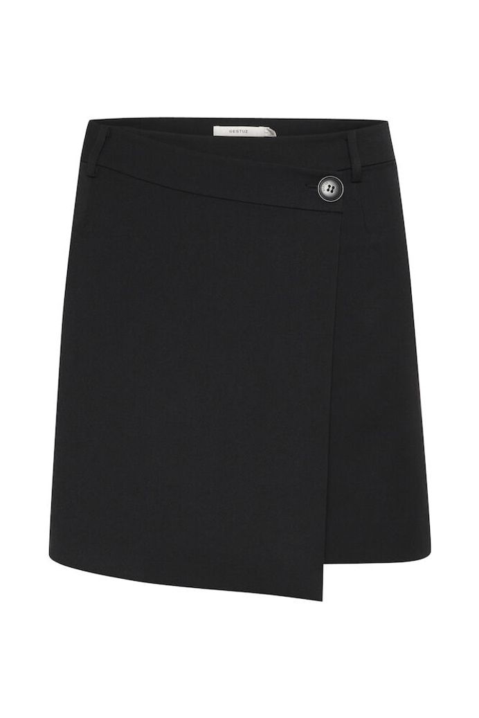 GZpaula melange MW wrap skirt, Black