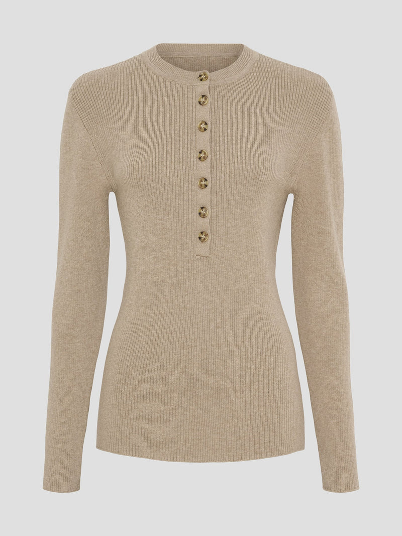 ASHLEY KNIT, OAT MELANGE