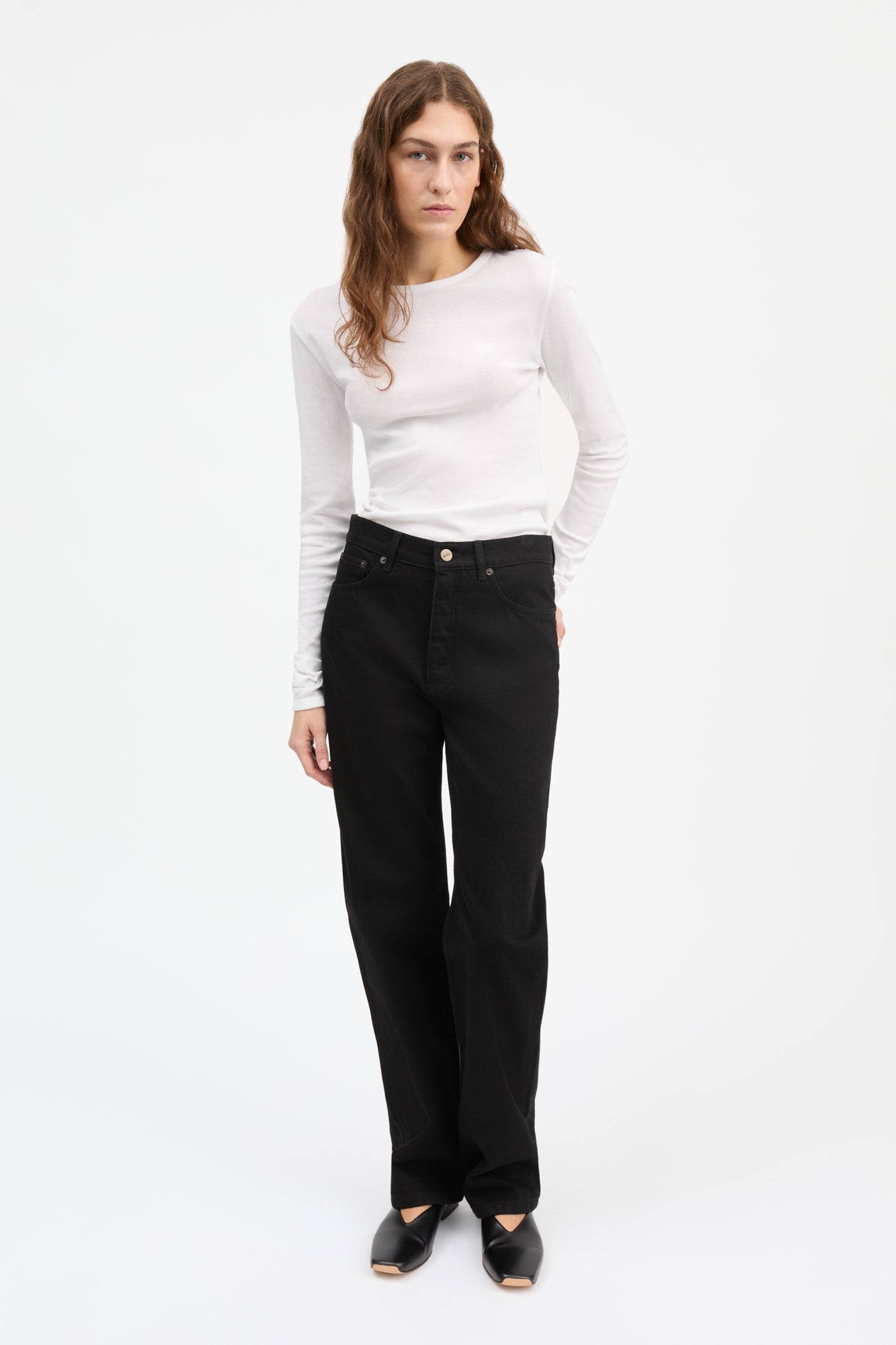 Sharon Straight Jeans, Black