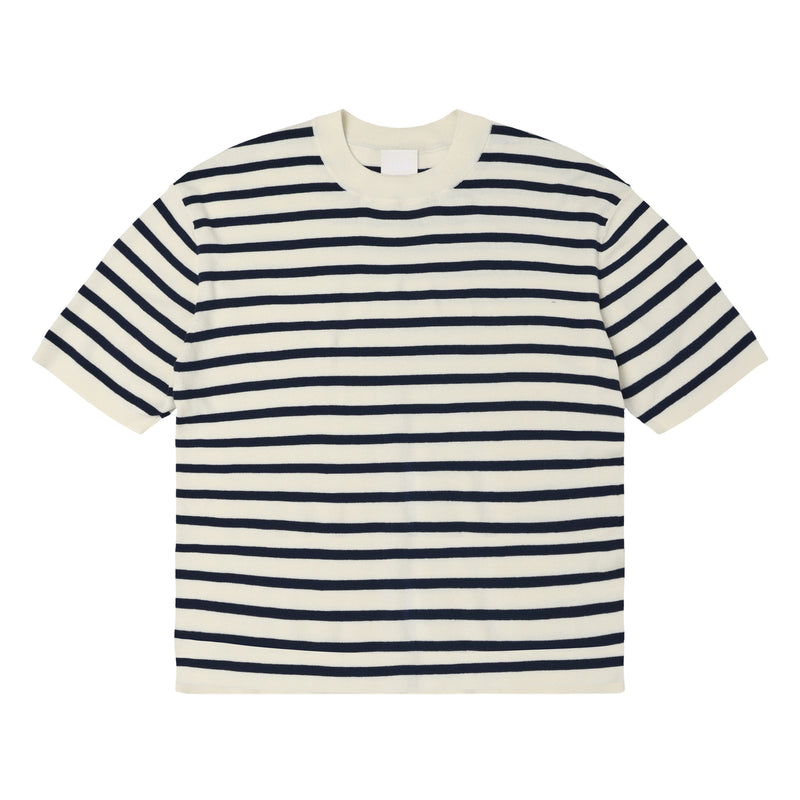 Striped Tee, Dark Navy / Ecru