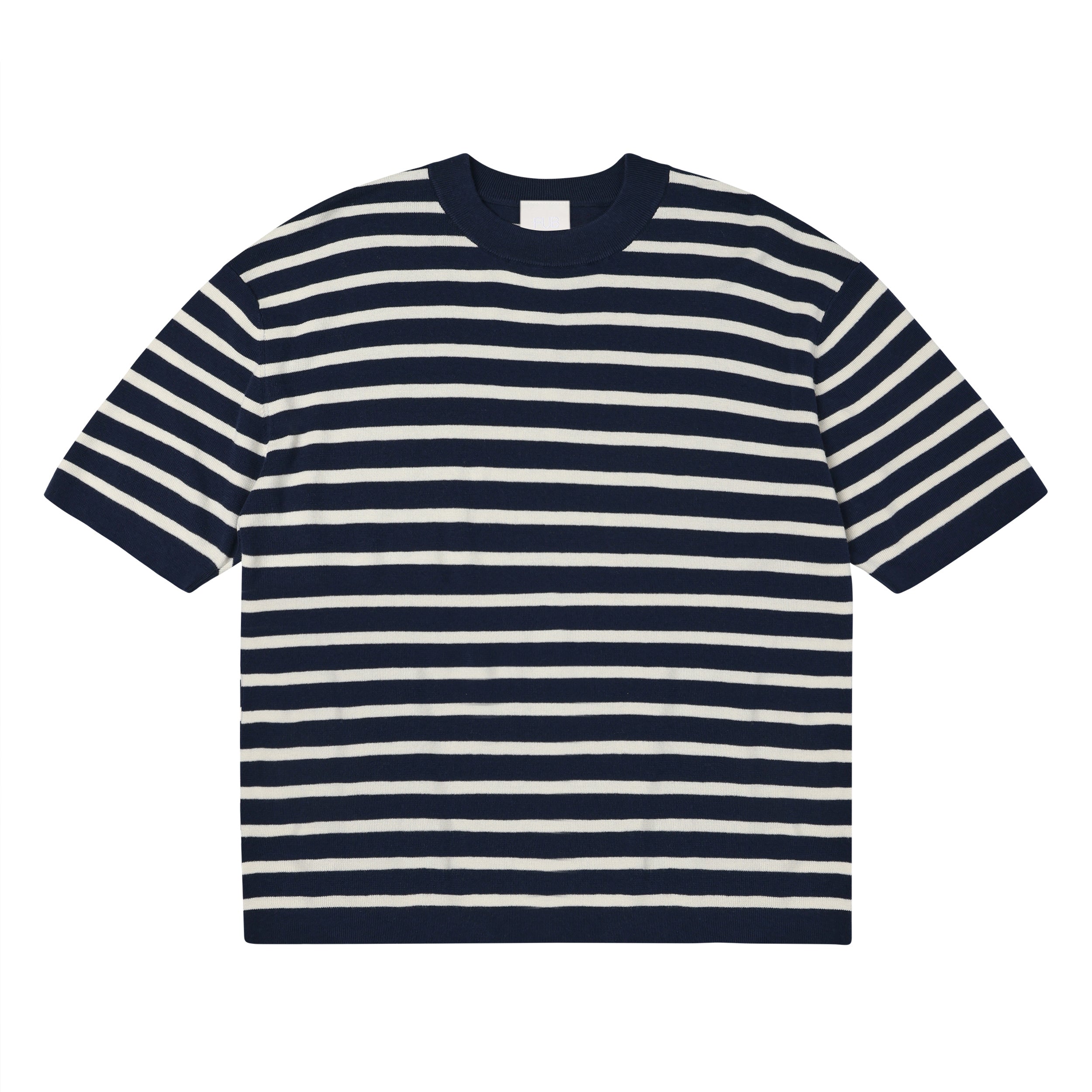 Striped Tee, Ecru / Dark Navy