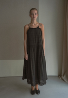 Fiore Strap Dress, Black
