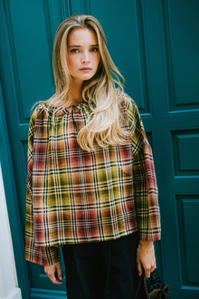 Magrethe LS Tie Top, Multi Check