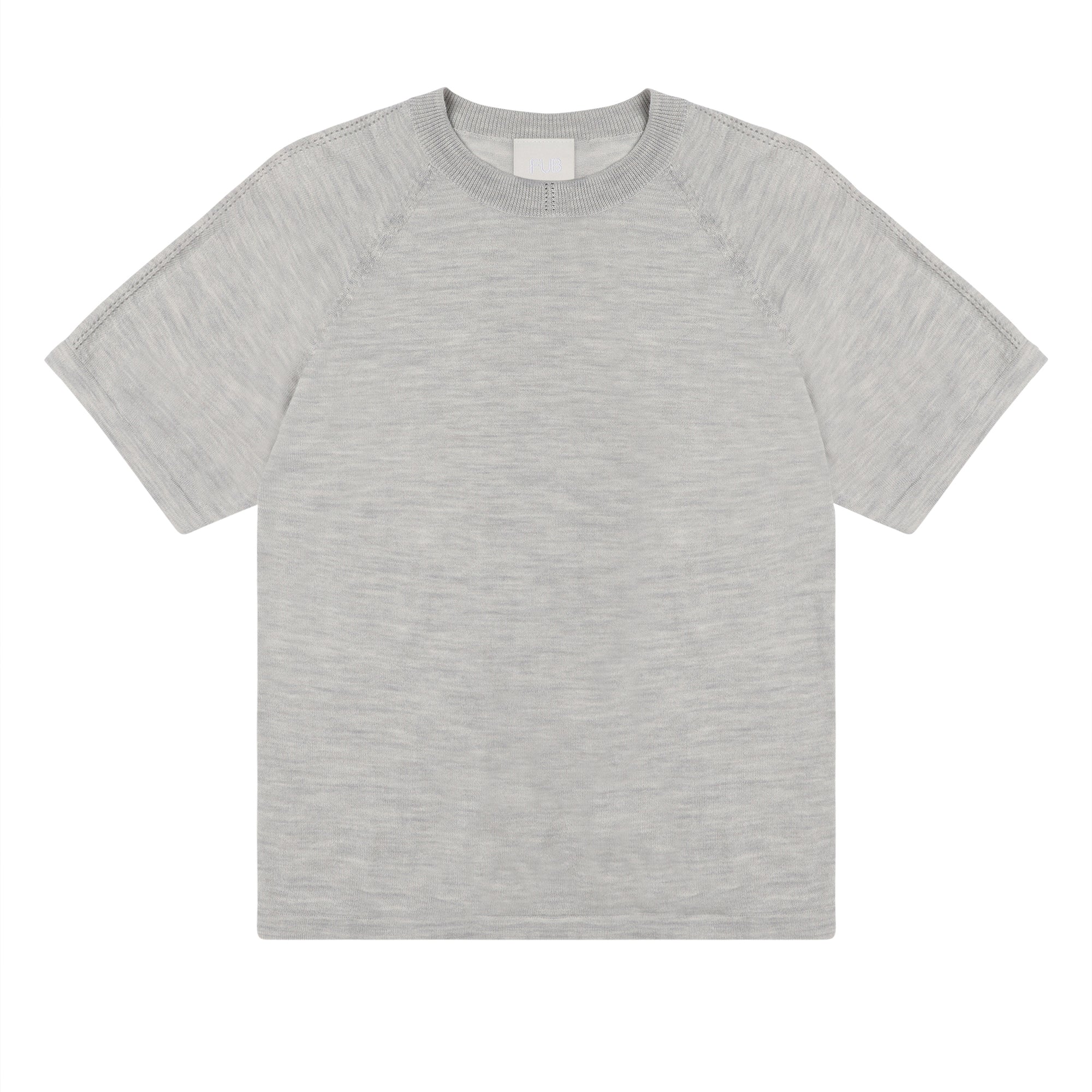 Wool Tee, Light Grey Melange