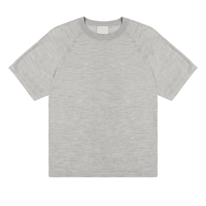 Wool Tee, Light Grey Melange