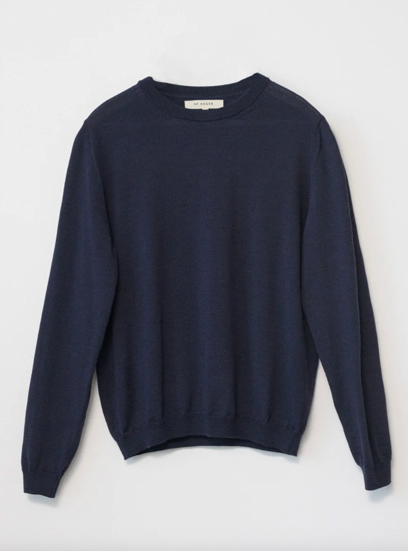 Soft Merino Wool Crew Neck, Navy