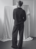 Nuria LS Polo Cardigan, Black / Cognac