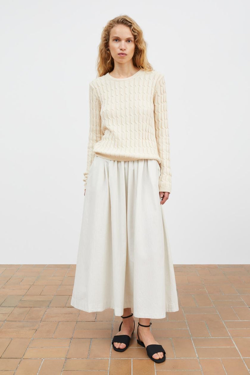 Dagny Skirt, Light Blue/White stripe