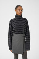 GZpaula melange MW wrap skirt, Grey