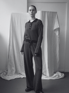 Nuria LS Polo Cardigan, Black / Cognac