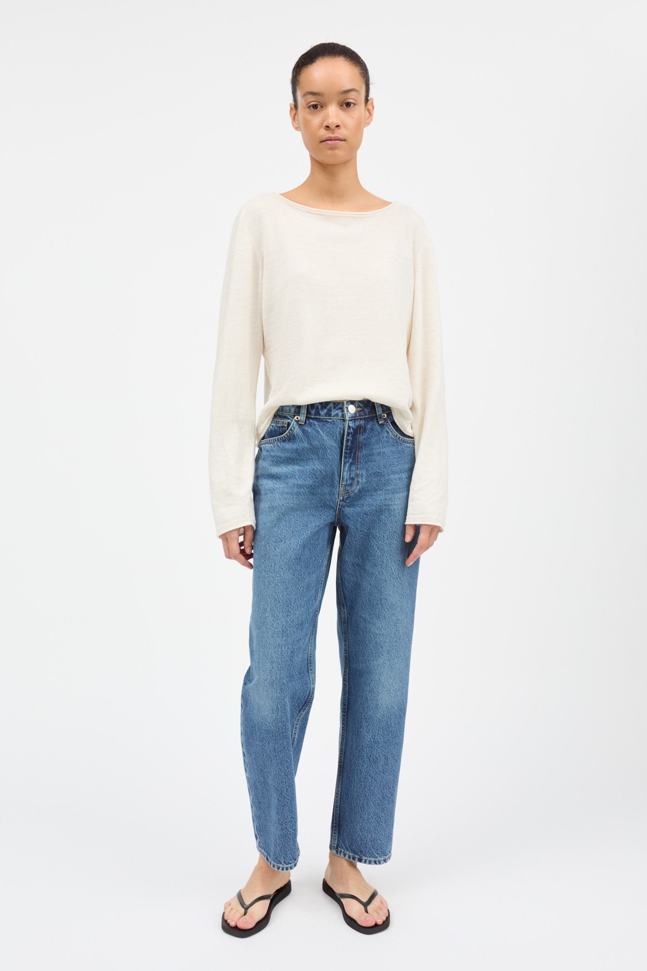 Allison Cropped Jeans, Slouchy Blue
