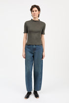 Edie T-neck Tee, Dark Green