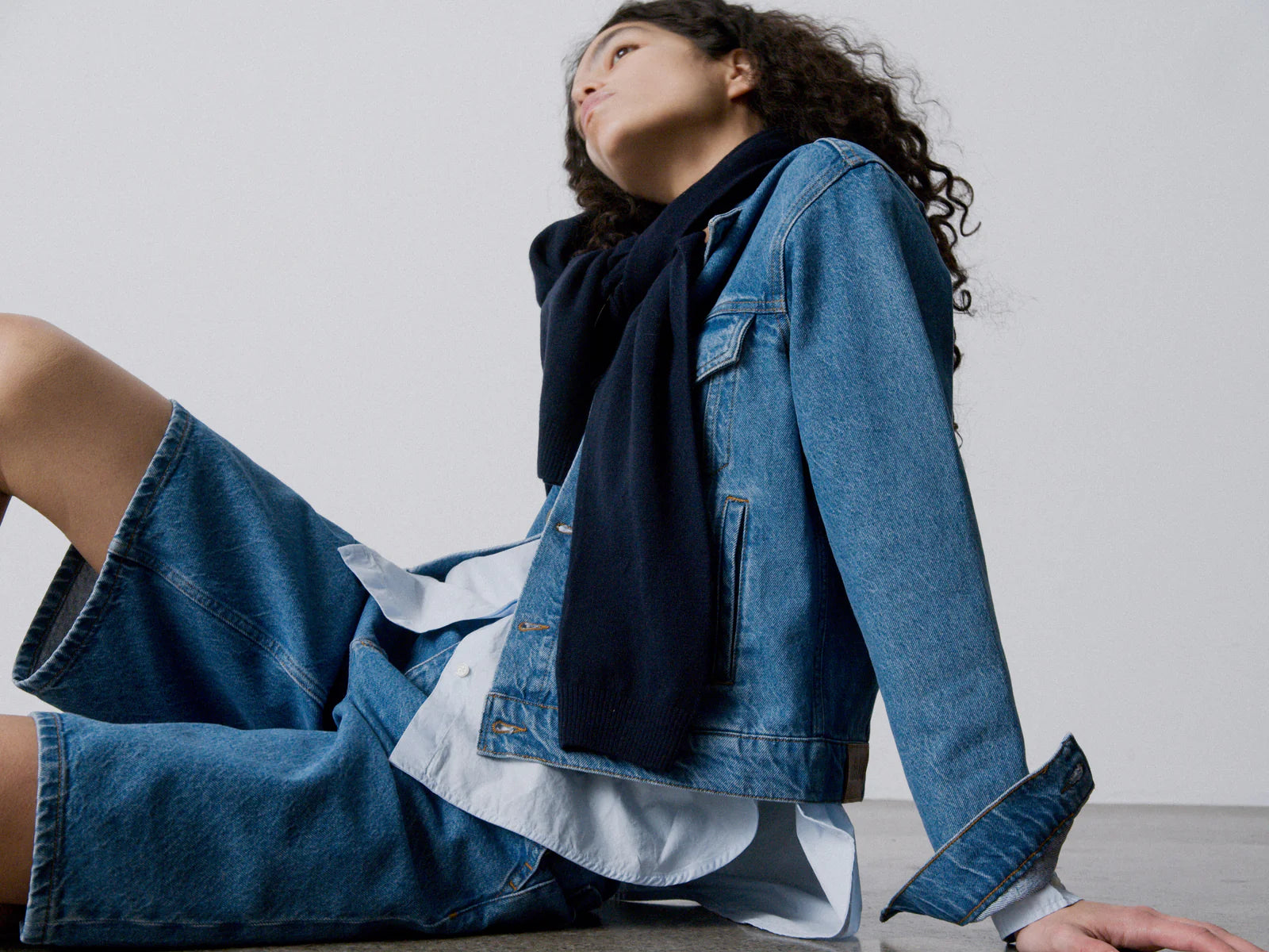 Carlo Denim Shorts, Clear Blue