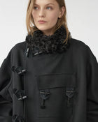 Hainsworth Wool Officer Coat, Black