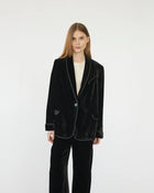Silk Velvet Tuxedo Jacket, Black