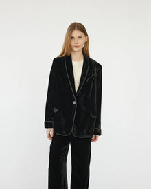 Silk Velvet Tuxedo Jacket, Black