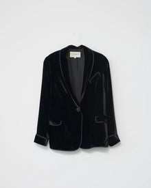 Silk Velvet Tuxedo Jacket, Black