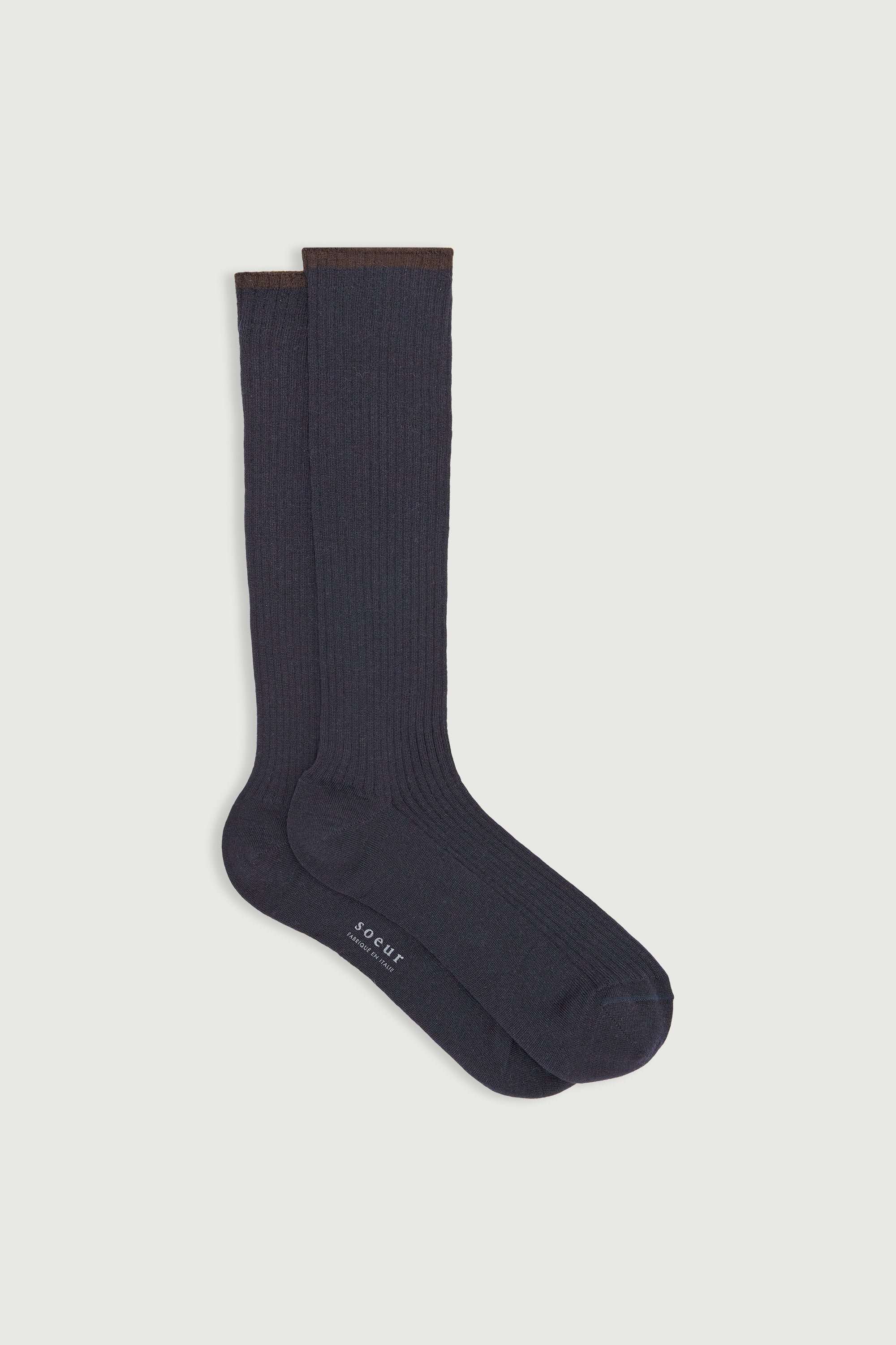 Kami strømper navy/brun