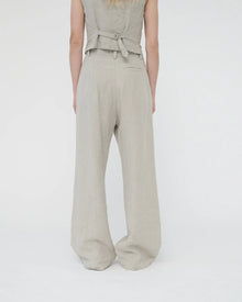 Linen Wide Box Pants, Nature