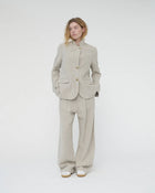 Linen Straight Blazer, Nature