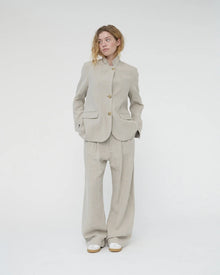 Linen Straight Blazer, Nature